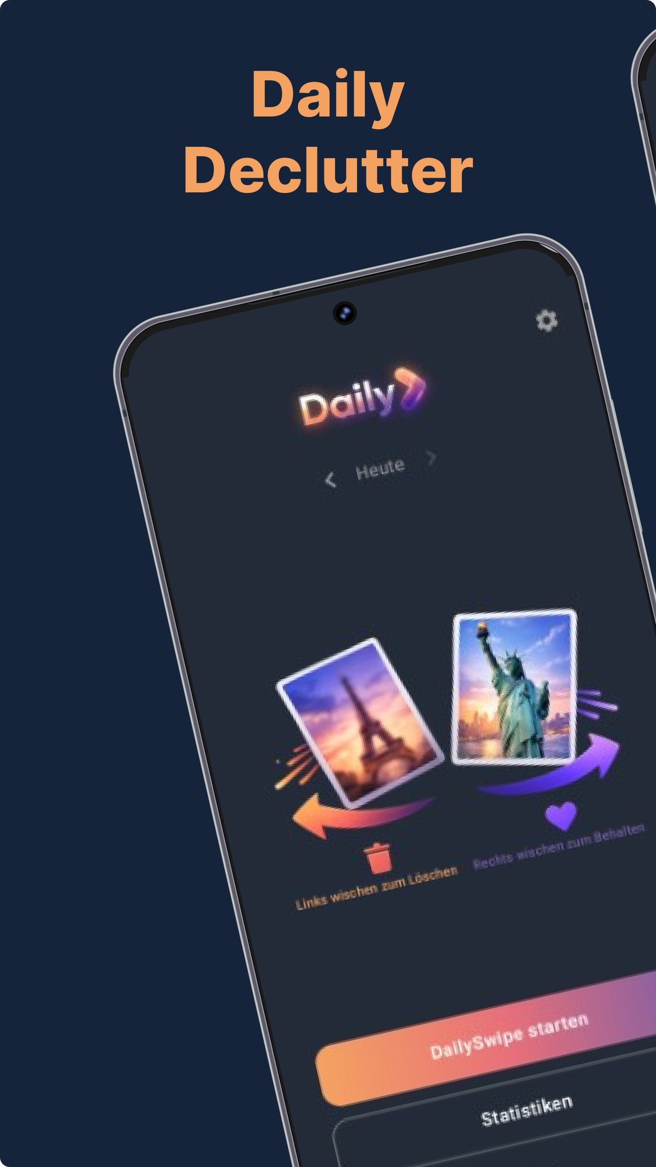 DailySwipe swipe screen